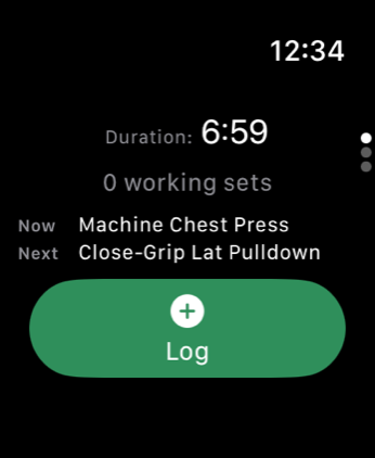 Apple Watch showing the current and next exercise in a session